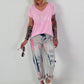 T-shirt with statement print - pink