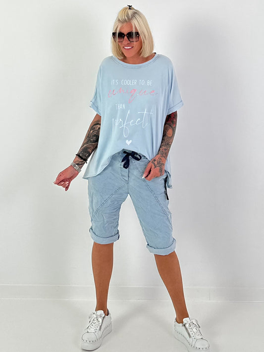 T-shirt Uniek - lichtblauw