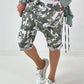 Kurze Baggy Camouflage Look - khaki-weiss-mehrfarbig