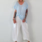Balloon Linen Trousers with Fringe Details - taupe