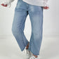 Bottle jeans with a horizontal seam - denim
