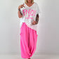 T-Shirt Smile - neon pink