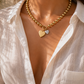 Giuno Kette mit T-Verschluss und Doppelherzen - gold