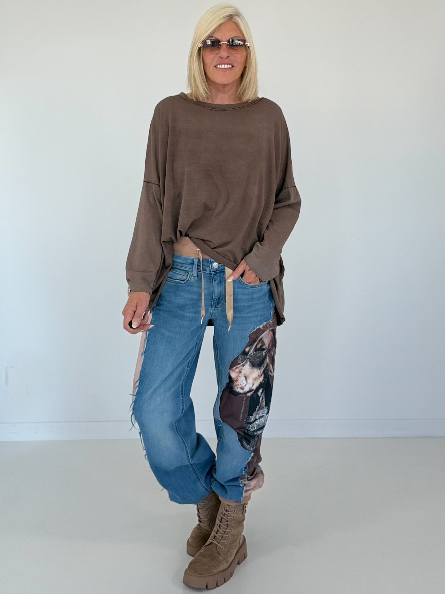 Jogg-Jeans im Used Look Horse - denim