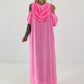Neon pink cold shoulder hoodie dress