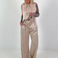 Two-piece satin look - beige