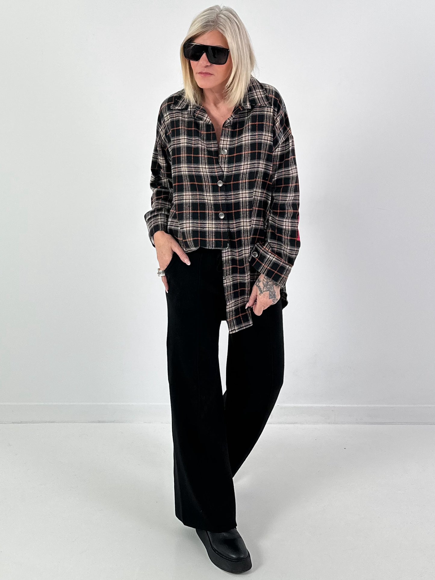 Geruit overhemd model "Power Plaid" - zwart-veelkleurig