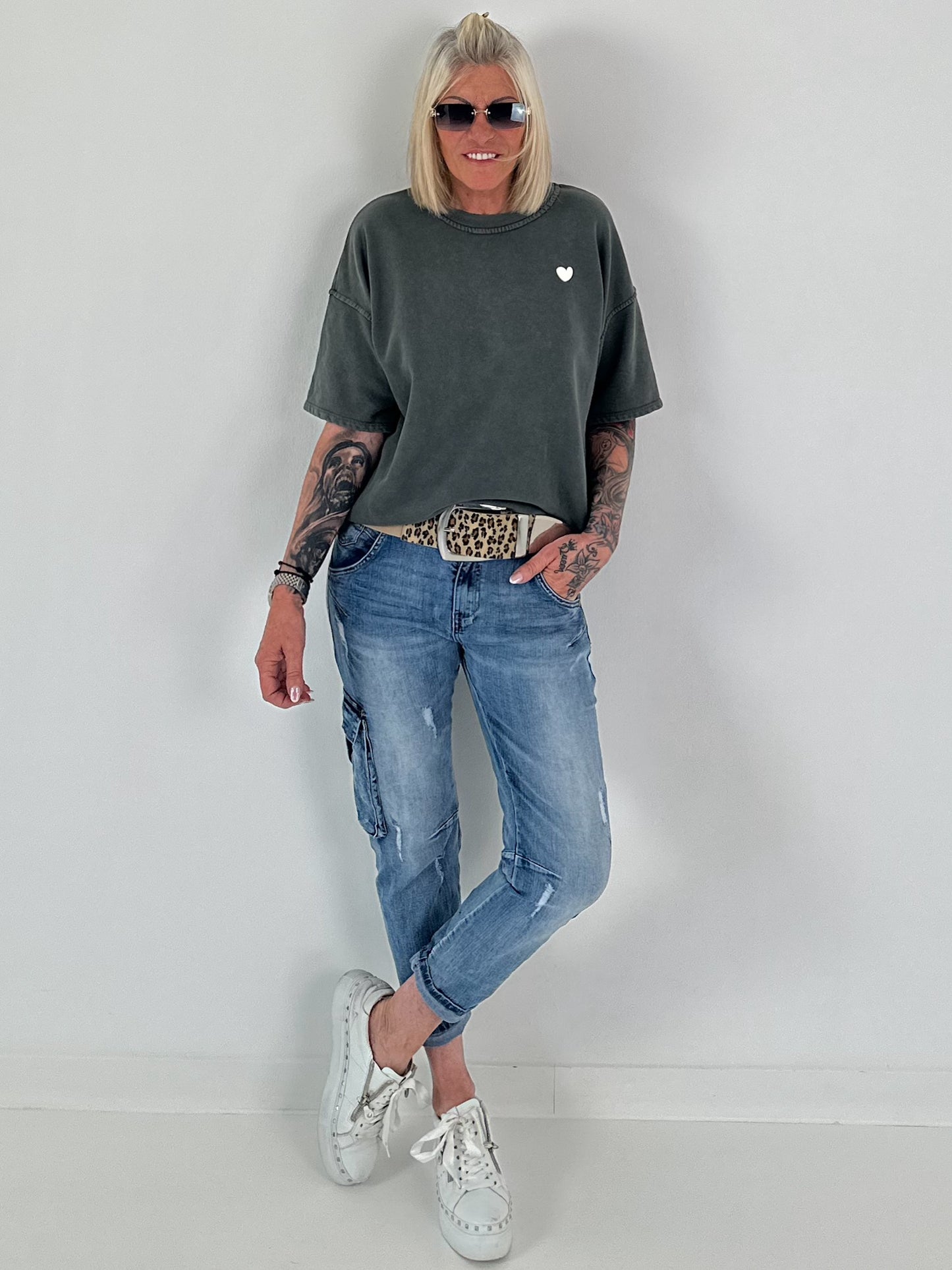 Sweater stone washed  - anthrazit