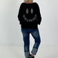Sweatshirt mit Leo-Print - schwarz