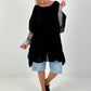 Tunic/dress with crocheted back - black