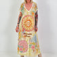 Knitted dress with lurex and sun print - multicoloured
