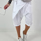 Short baggy shorts with overlap - white