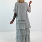 Kleid im Lagenlook - hellgrau