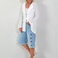 Lichte blazer met kleppen - wit