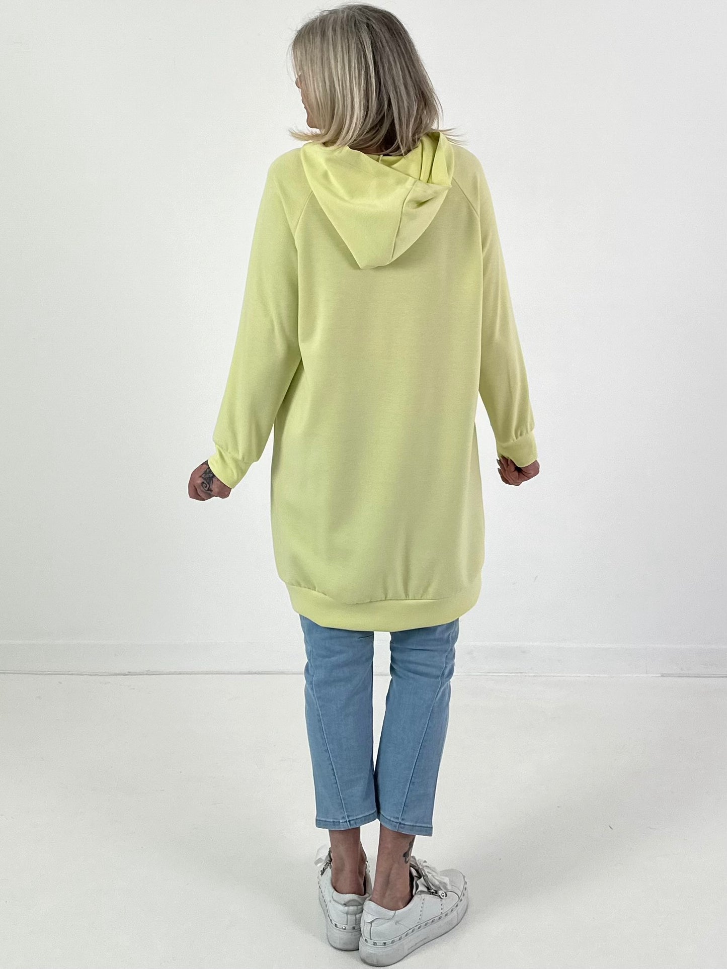 Long Hoodie/Kleid Modell "Let Life be beautiful" - gelb