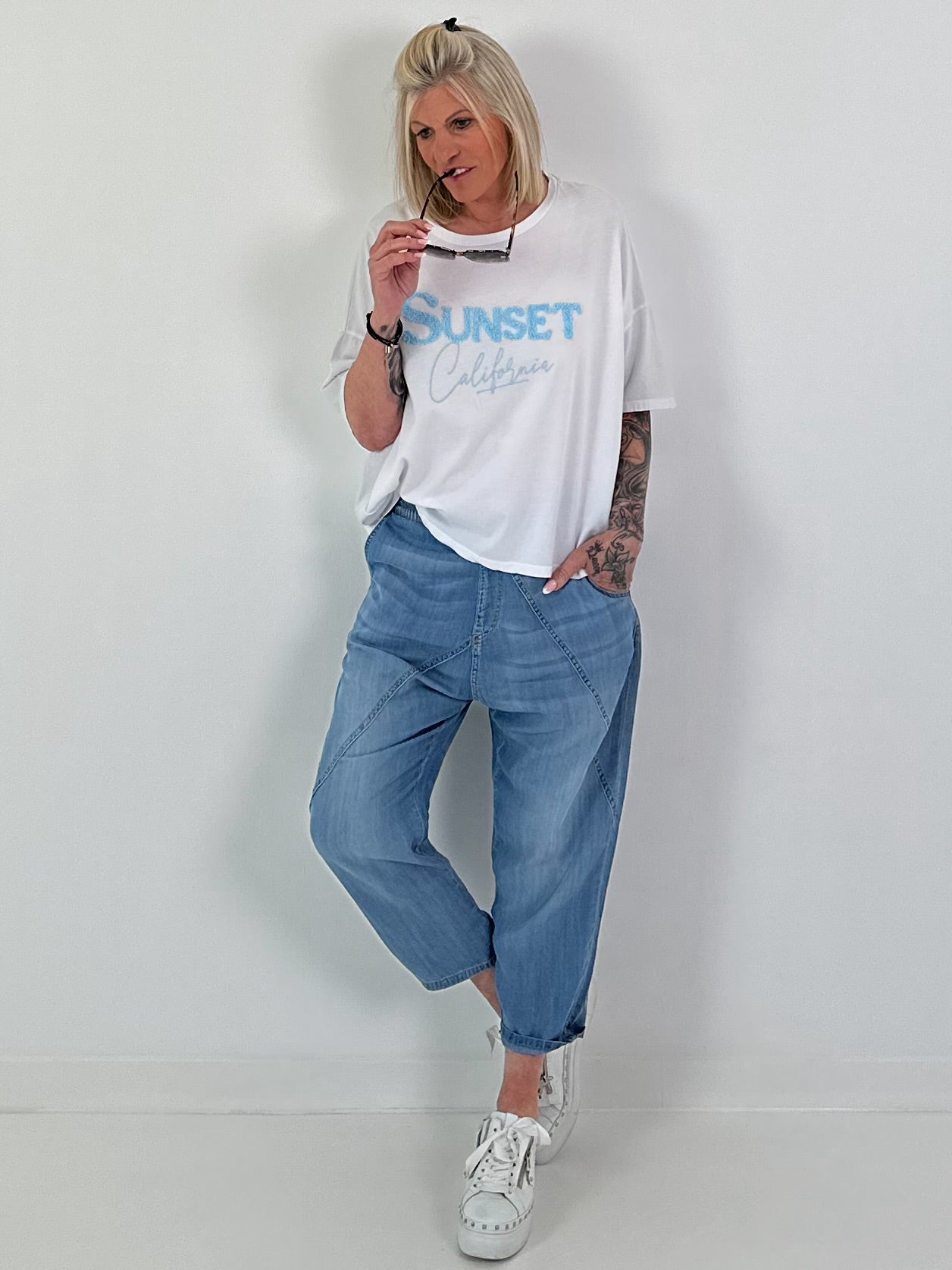 Oversized Shirt Sunset - white