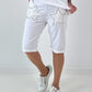 Sweat Short mit Häkelstern und  Nieten - weiss