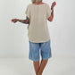 Blouse met strikknoop aan de zijkant - beige