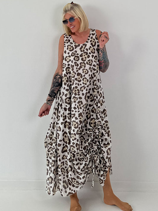 Leo Sommerkleid mit Raff-Detail - beige