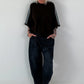 Pullover mit halbem Arm - mokka