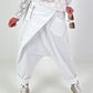 Baggy Trousers with Overlay - white