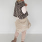 Kurzarm-Hoodie mit All Over Leo-Print - taupe ( lieferbar ab ca. 28.08.26)