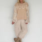 Sweater with knitted inserts - beige