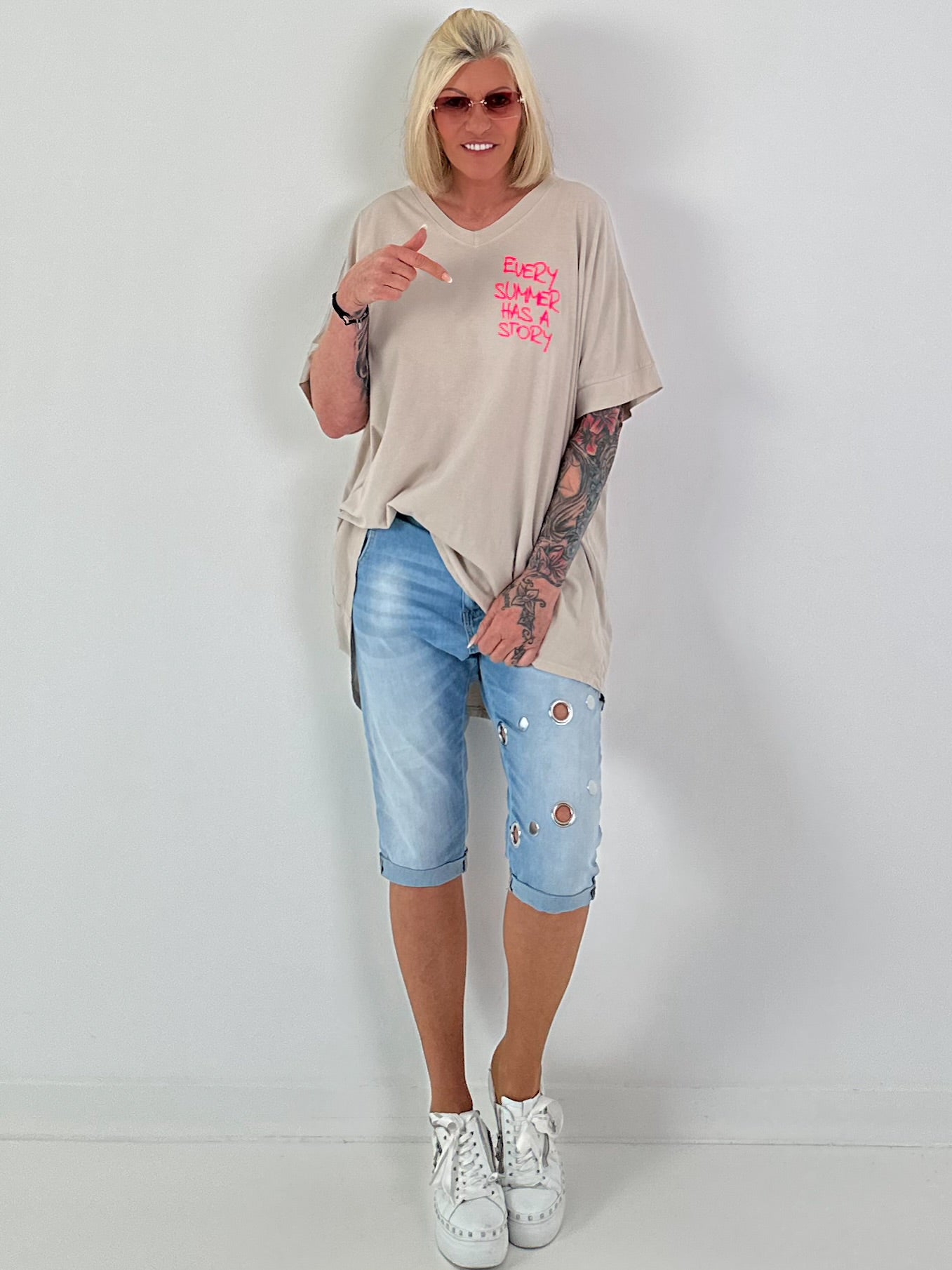 Oversized Shirt Summer - beige