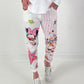 Hose mit Print-Mix - rosa-weiss