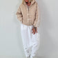 Bomberjacke mit Kapuze - beige