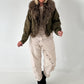 Jacke mit Fellkragen - oliv
