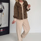 Oversized Cordjacke - coffee