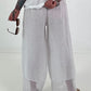 Wide-leg linen trousers - white
