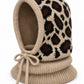 Knitted Balaclava - taupe-leopard-multicolored
