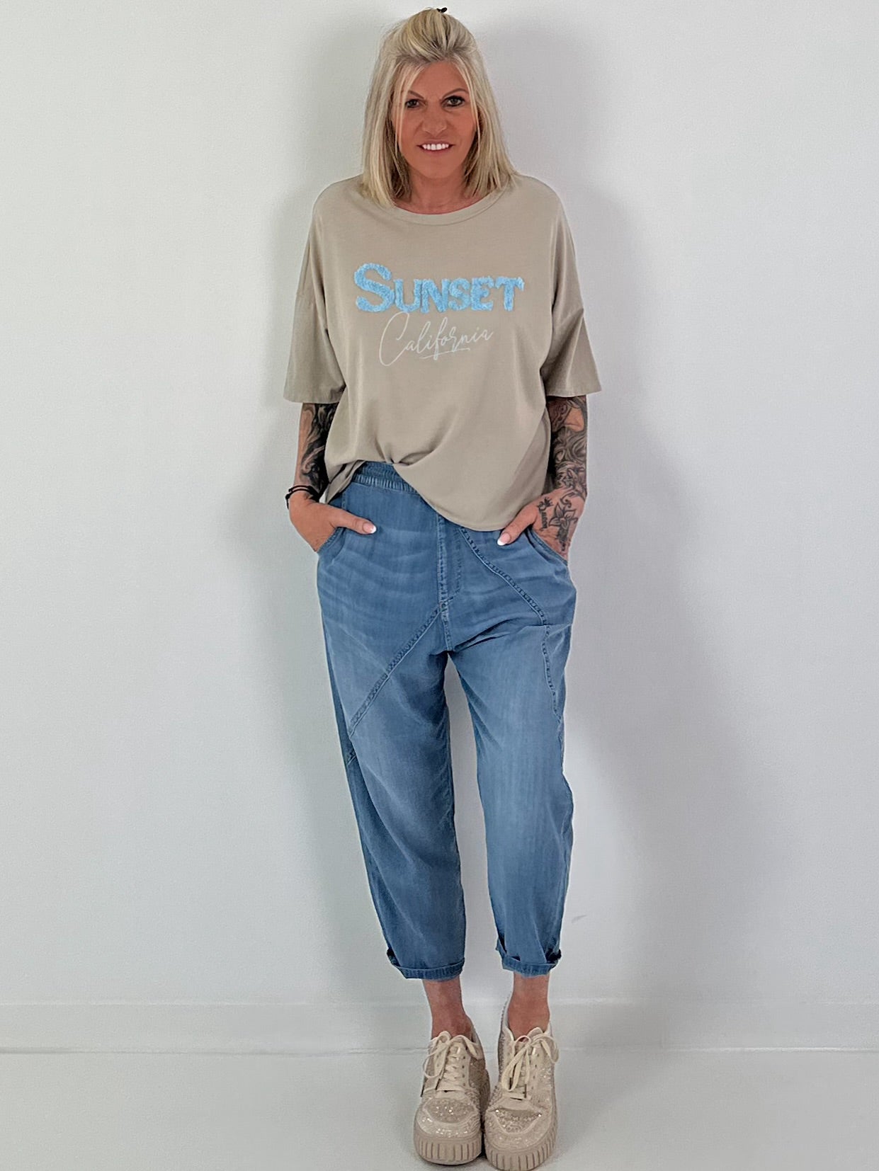 Oversized Shirt Sunset - beige