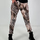 Hose in Wildleder-Optik mit Animal Print - mehrfarbig