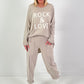 Oversized Shirt Modell "Rock&Love Wave" - beige