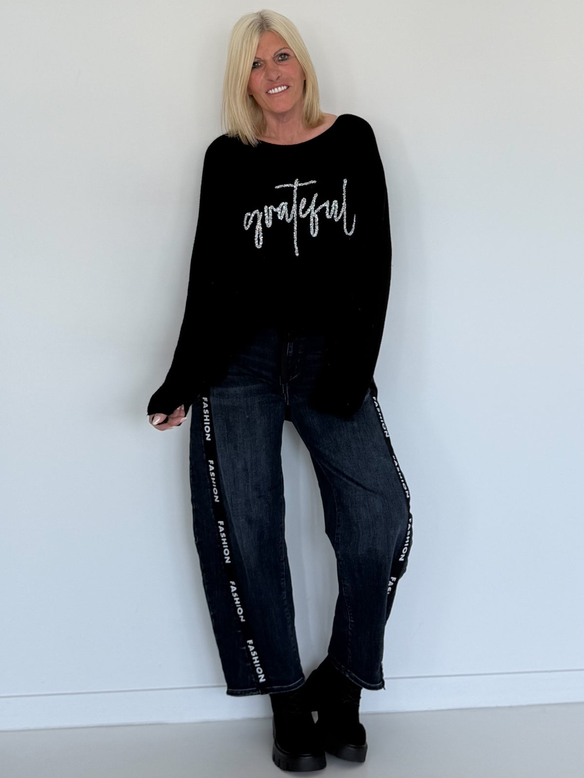 Trui Grateful - zwart