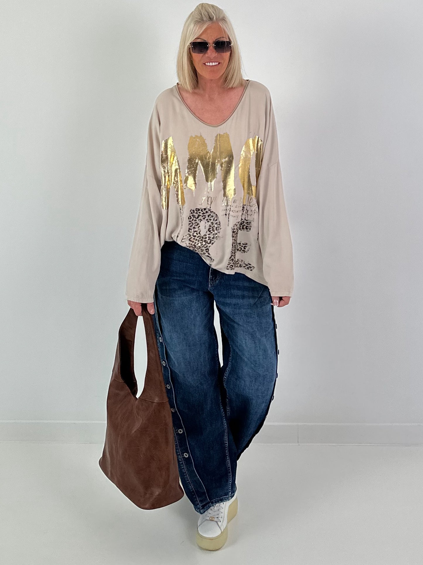 Oversized Shirt Amore - beige