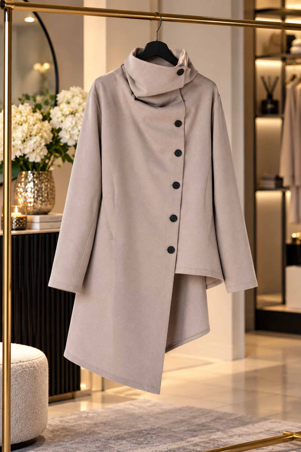 Stylischer asymmetrischer Blazer - taupe