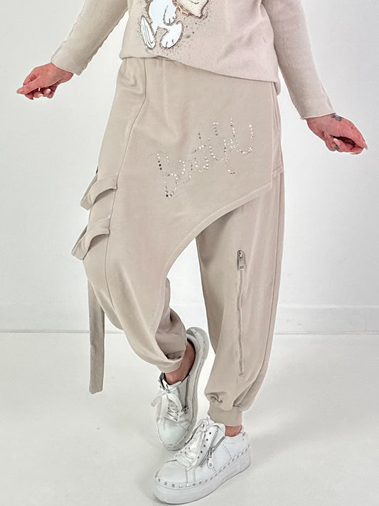 Baggy Hose Modell "Beautiful Glow" - beige