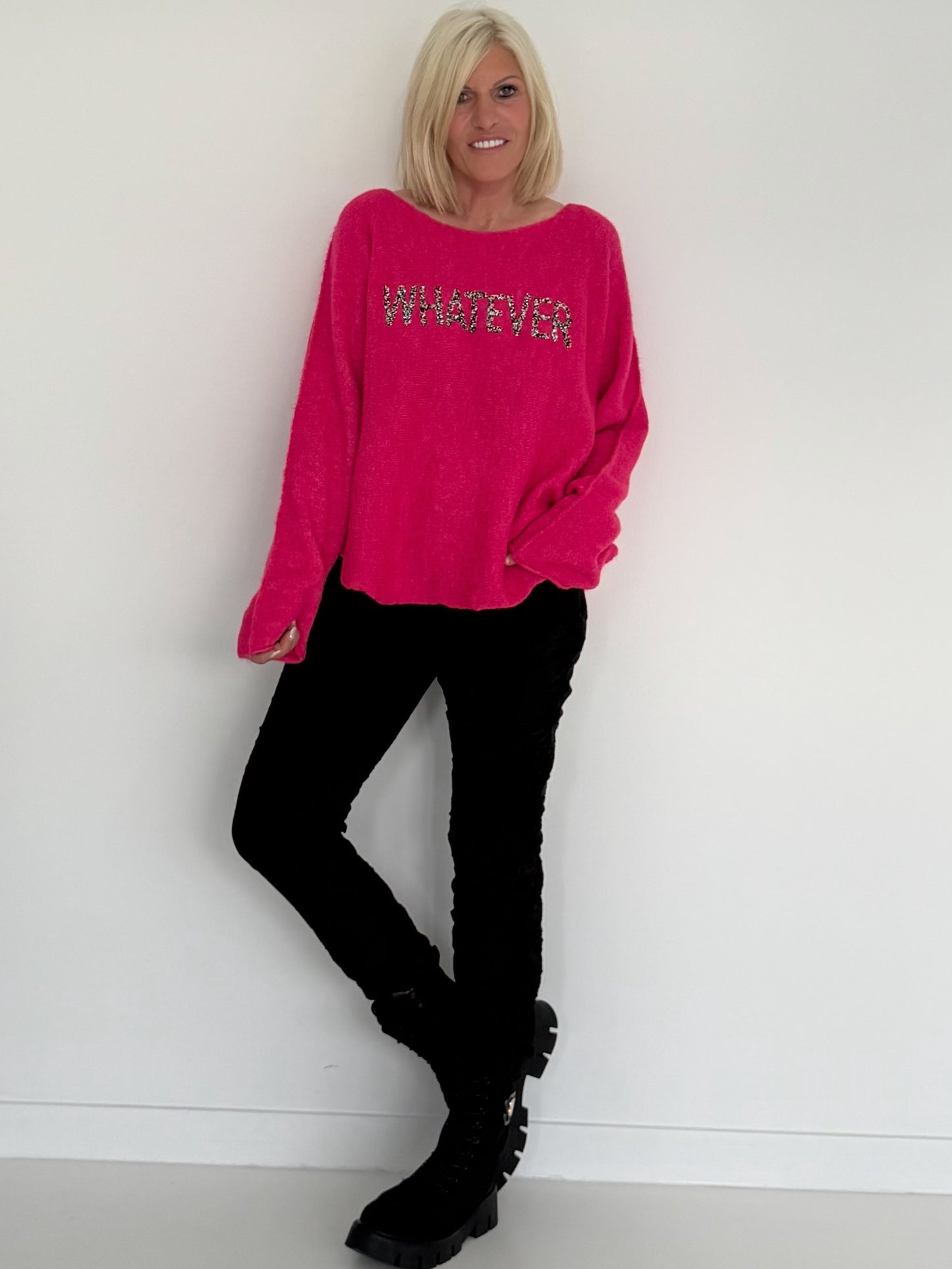 Weicher Pullover Whatever - pink
