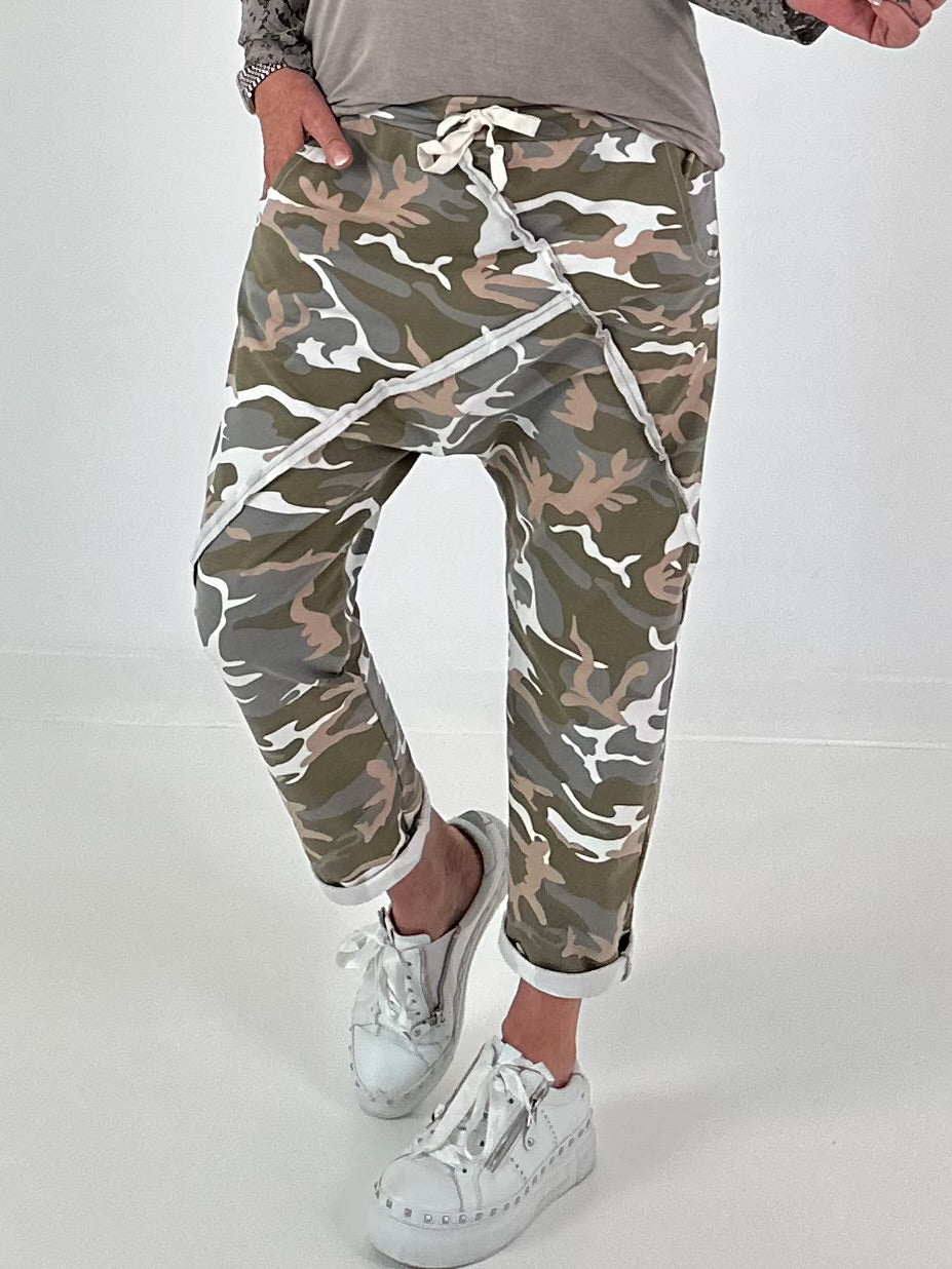 Camouflage Baggy  - weiss - mehrfarbig