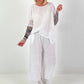 Linen Shirt with Short Sleeves - White