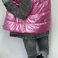 denim jacket with quilted vest - candy