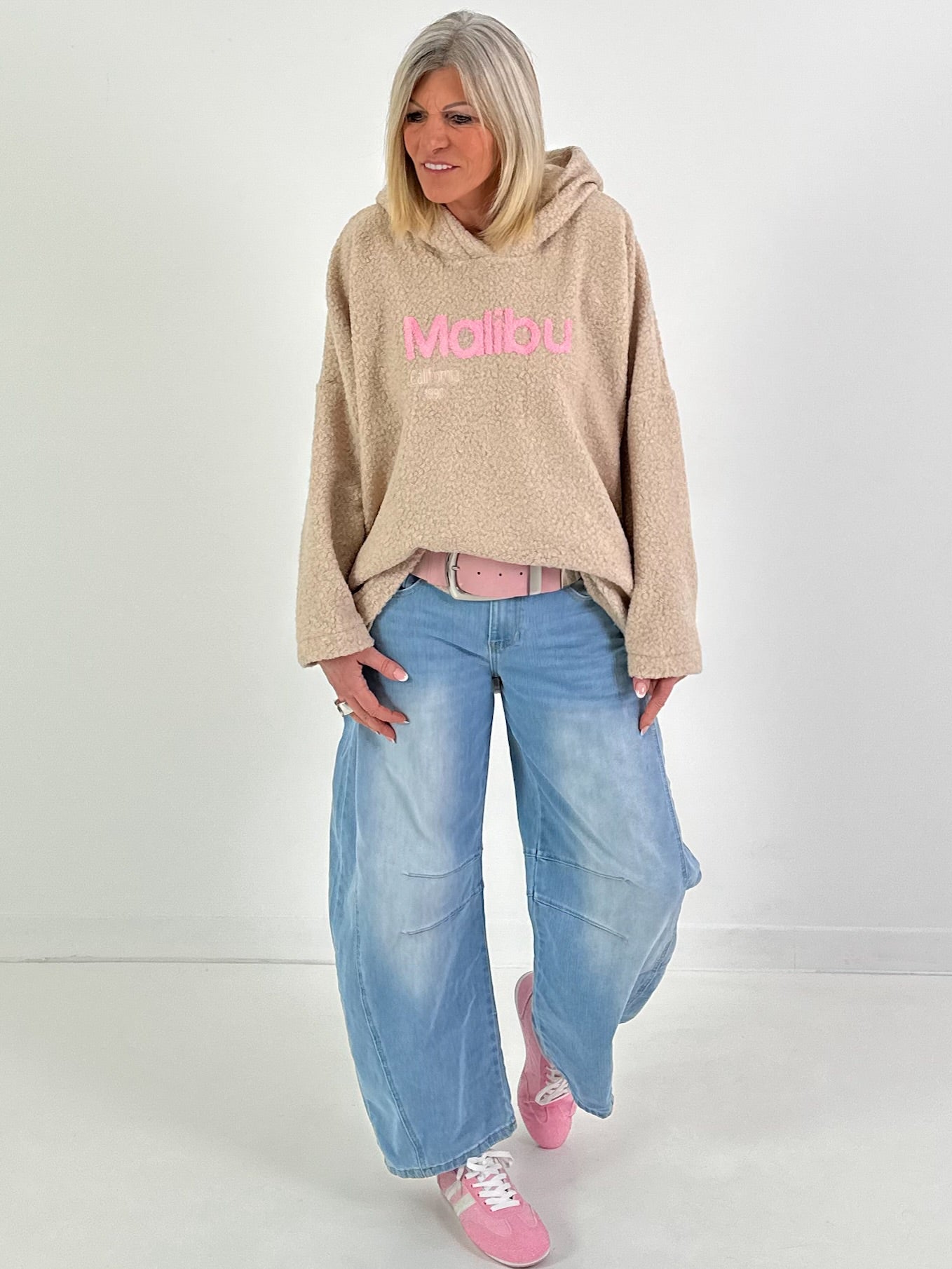 Bouclé Hoodie Malibu - beige