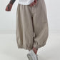 Ballon Hose mit raffiniertem Beinabschluss -beige