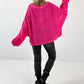 Oversized sweatshirt model “Glow Up” - neon pink