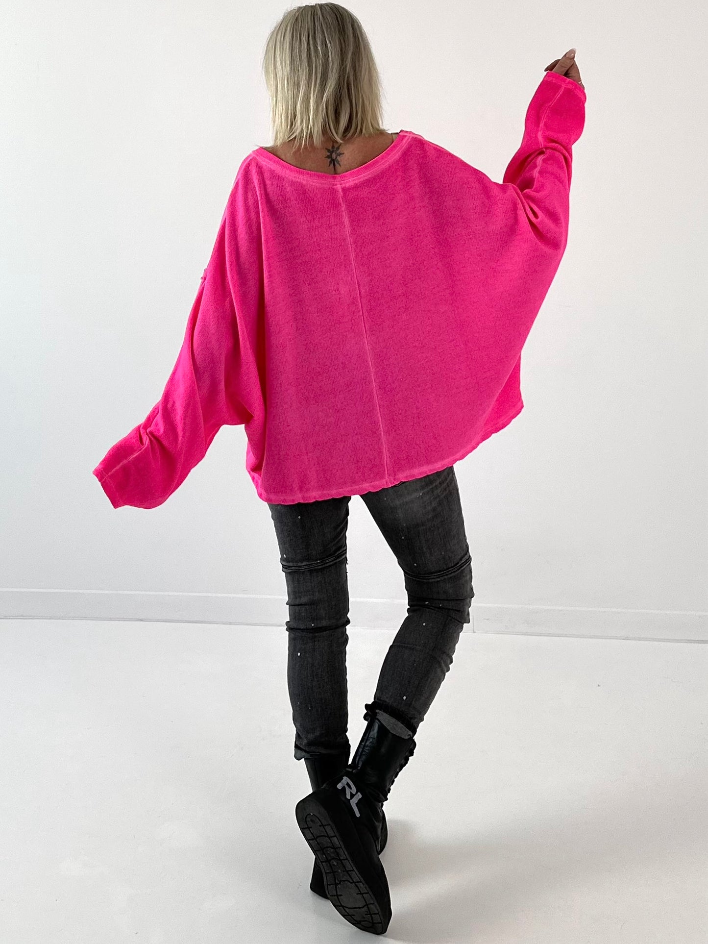 Oversized sweatshirt model “Glow Up” - neon pink