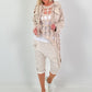 Jeansjacke in Destroyed Optik - beige